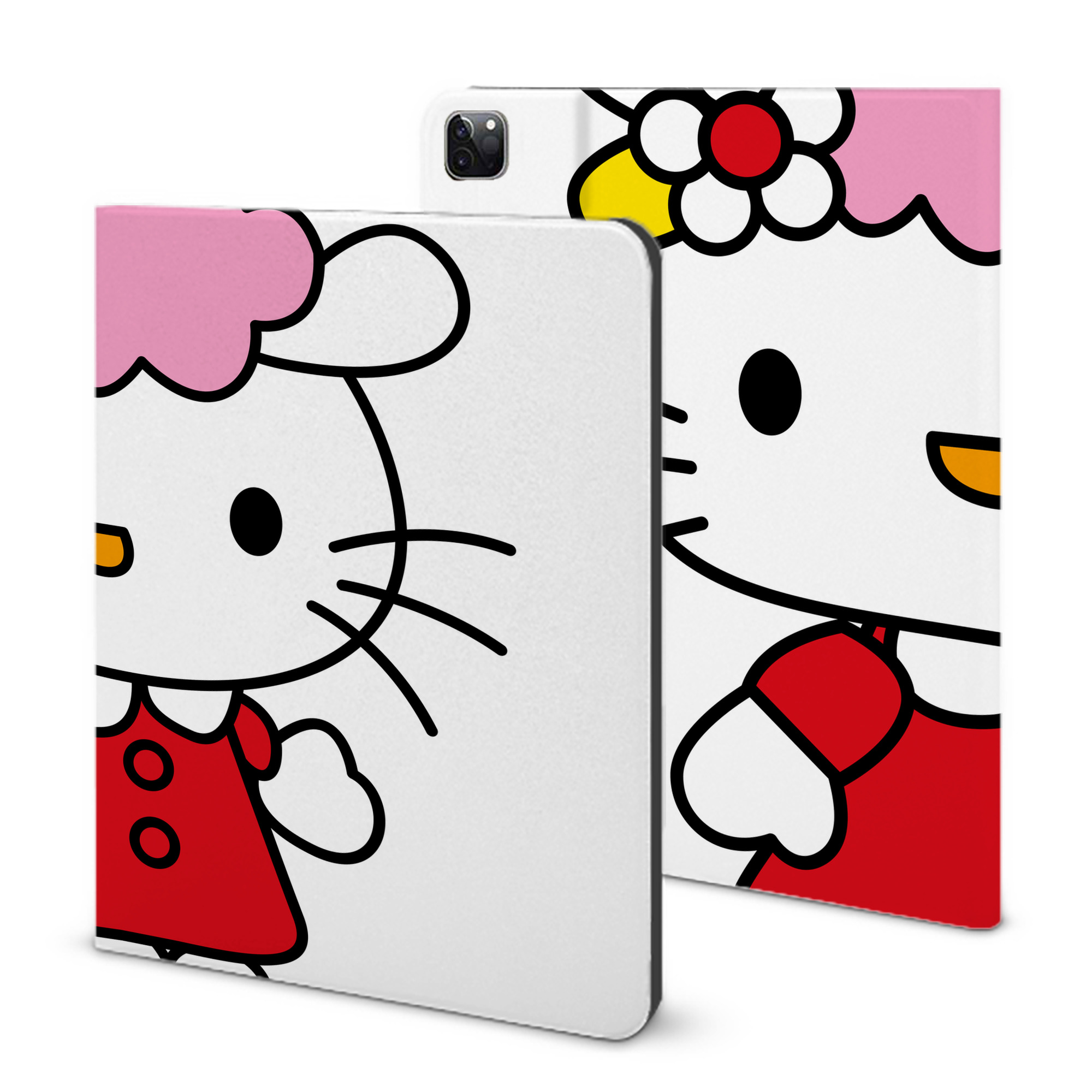 （画像用） Hello Kitty ハローキティ IPad ケース ブック型 PUレザー TPU 耐衝撃 軽量 薄型 ペン収納なし 全面保護 IPad 各モデル対応